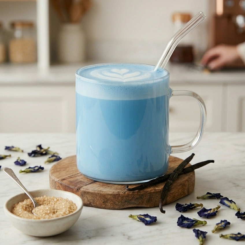 LOVA BLUE - Butterfly Pea Latte Powder - Blue Matcha, Caffeine-Free