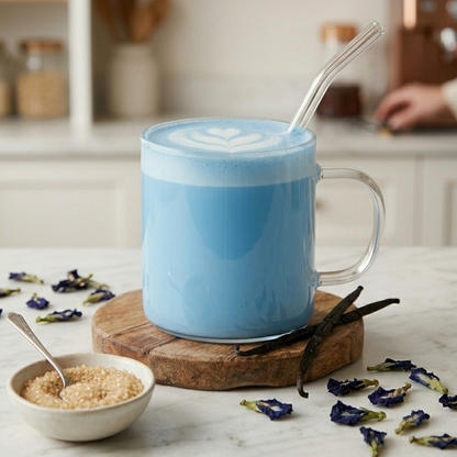 LOVA BLUE - Butterfly Pea Latte Powder - Blue Matcha, Caffeine-Free